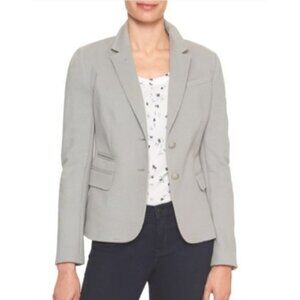 Banana Republic Womens Knit Pique Academy Blazer jacket Size 12 Light Gray